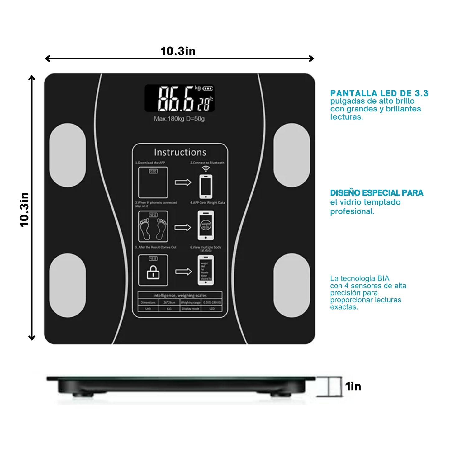 Báscula de Bioimpedancia Digital Bluetooth + Libro electrônico gratis