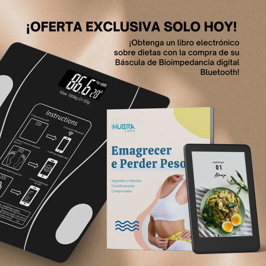 Báscula de Bioimpedancia Digital Bluetooth + Libro electrônico gratis